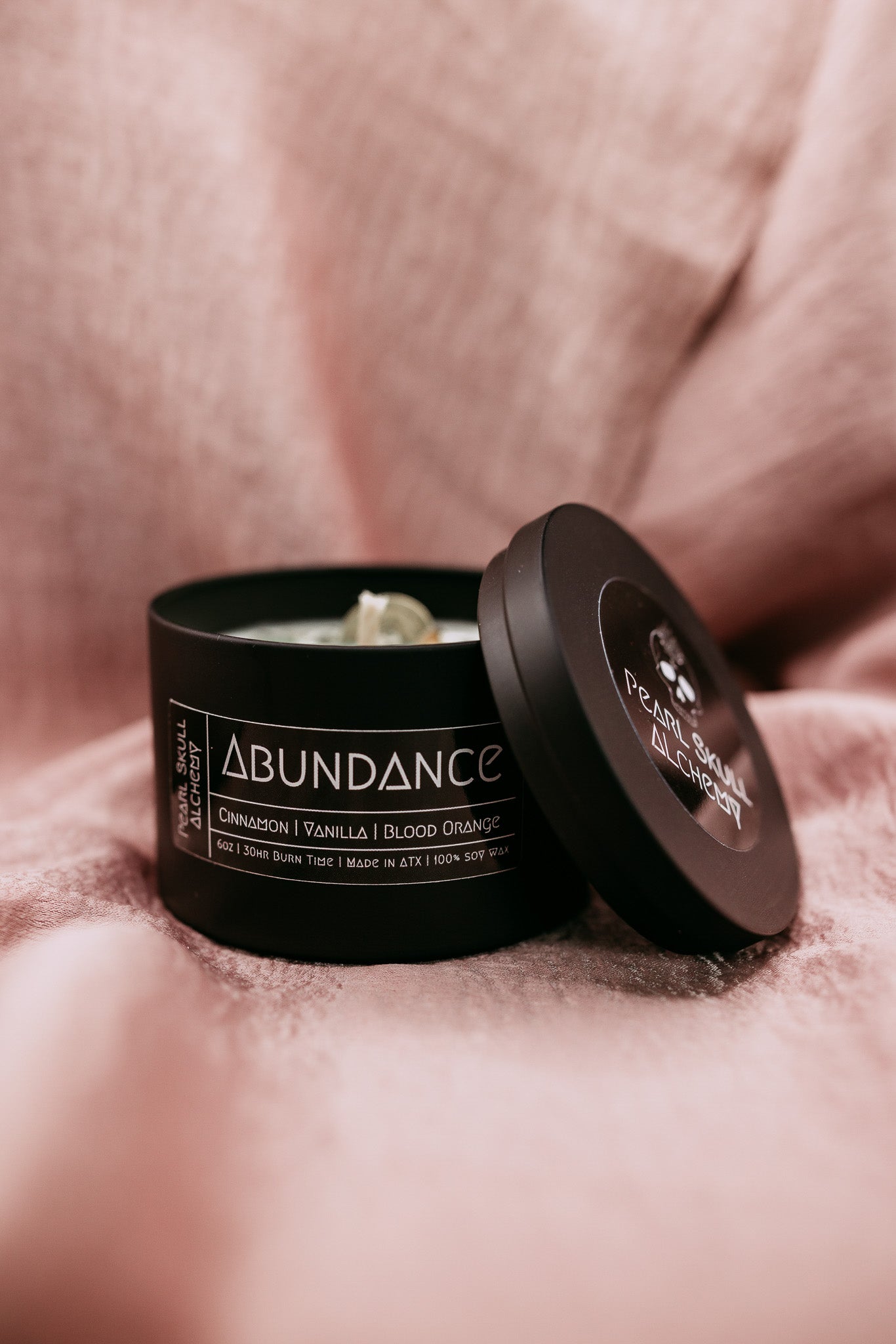 Abundance Pearl Skull Alchemy Spell Candle