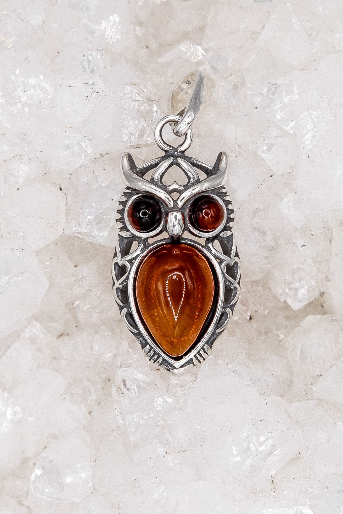 Owl Regular Amber Pendant