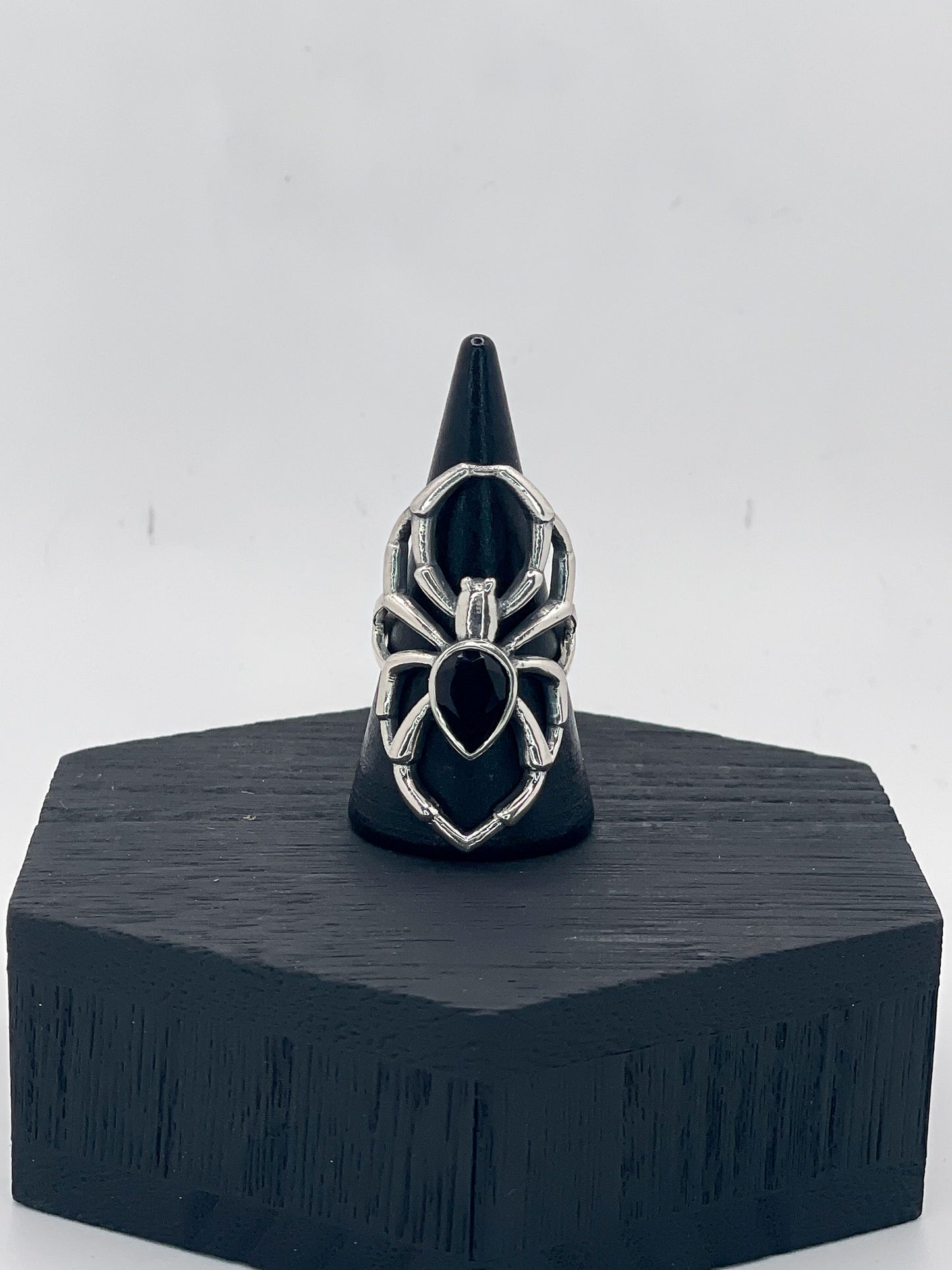 Black Onyx Large Spider Ring