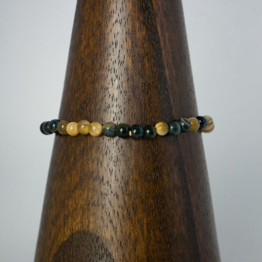 Blue/Gold Tiger Eye Bracelet (4mm)