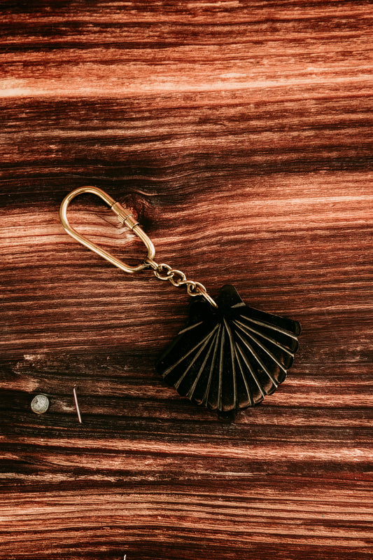 Carved Horn Shell Keychain