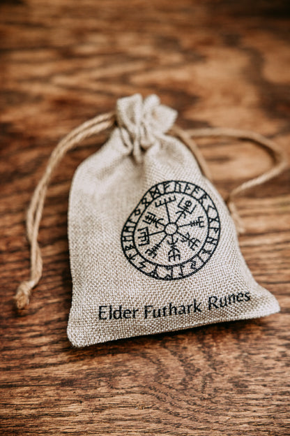 Elder Futark Runes - Wood in Pouch