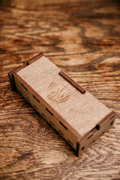 Elder Futhark Runes in Wood Box (Brown Smoke)