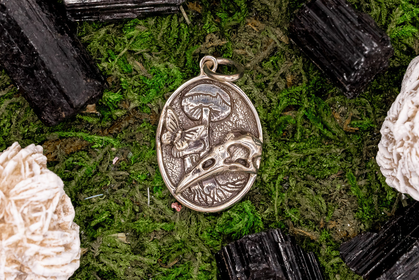 Raven Skull Memento Mori Pendant