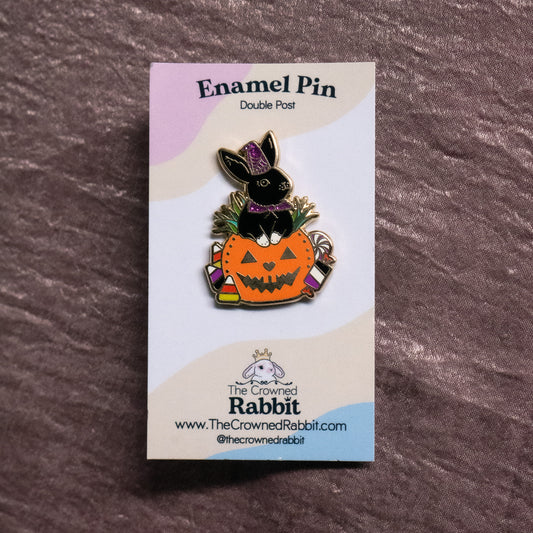 Halloween Black Rabbit Enamel Pin