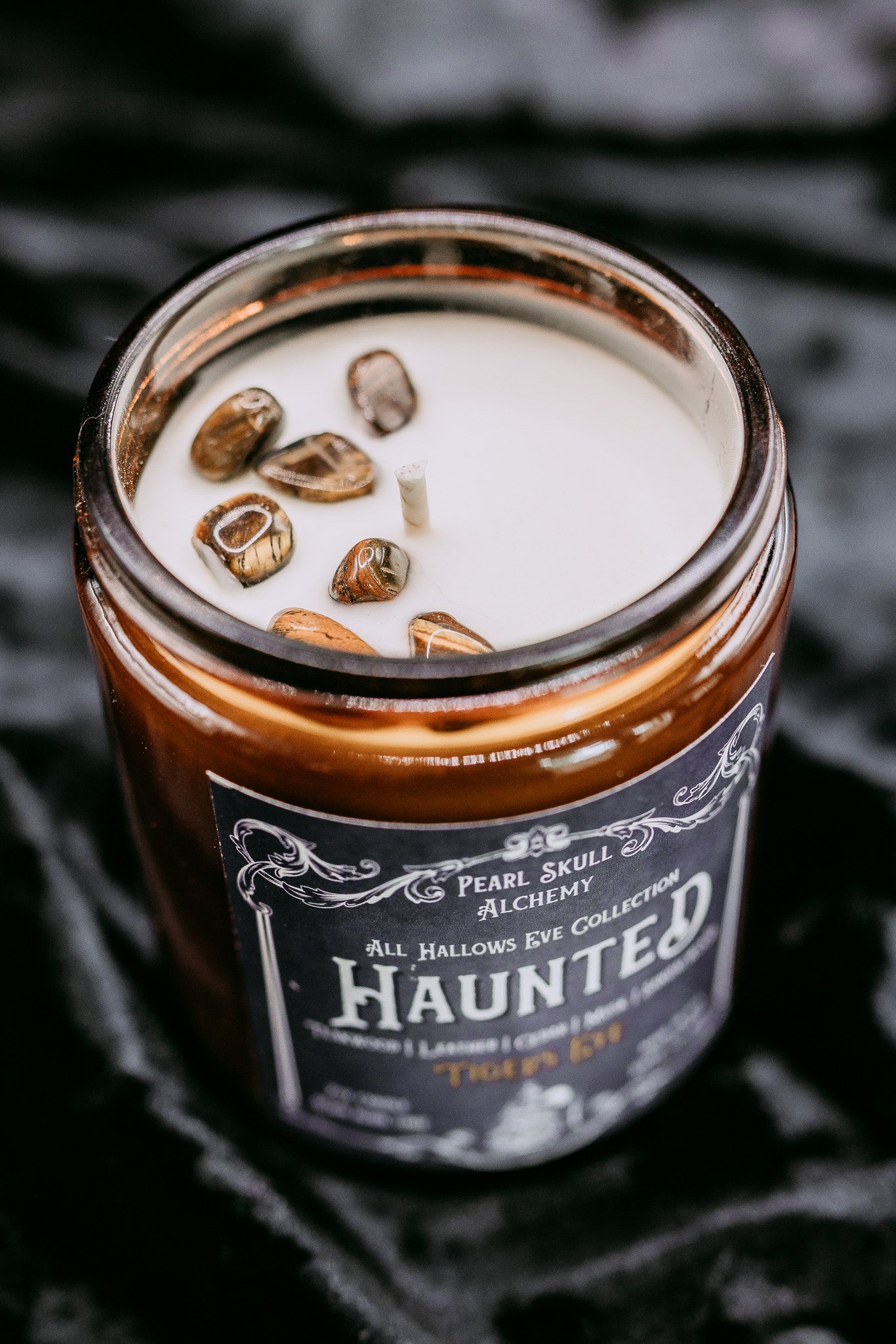 Haunted Pearl Skull Alchemy Candle