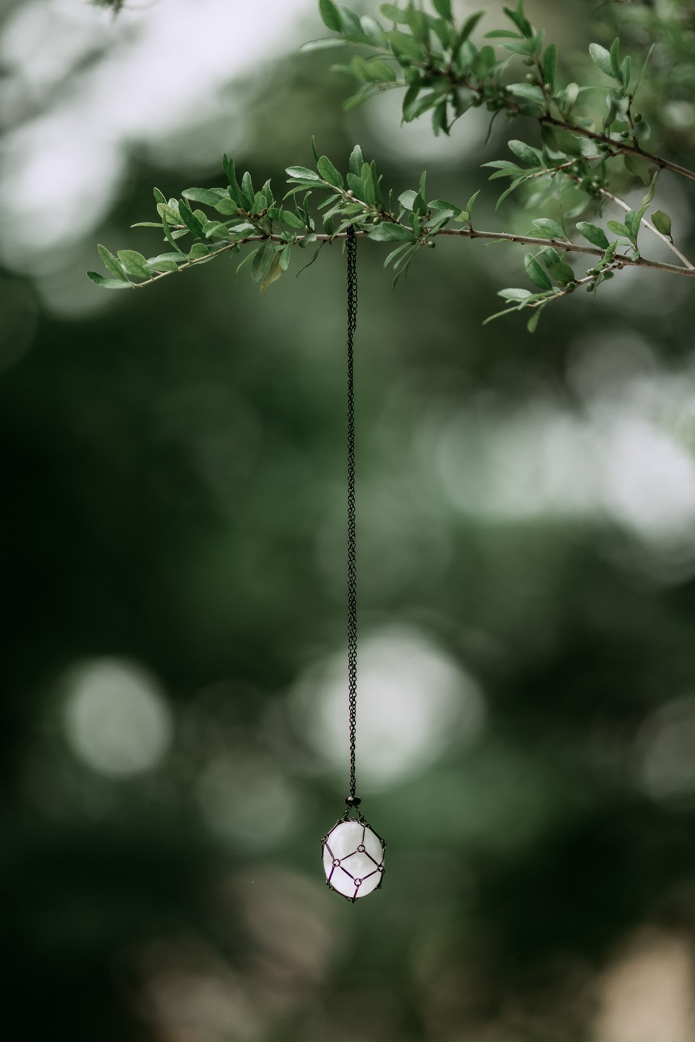 Black Straight Links Interchangeable Crystal Cage Necklace