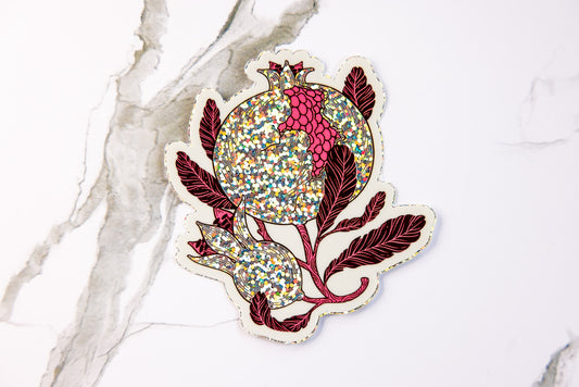 Glitter Pomegranate Sticker