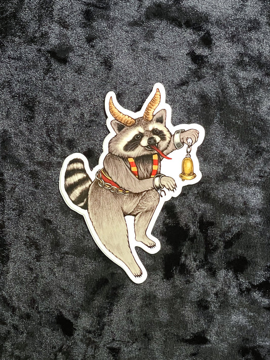 Krampus Raccoon Sticker