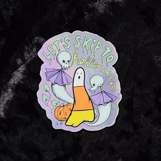 Let's Skip to Halloween Sticker