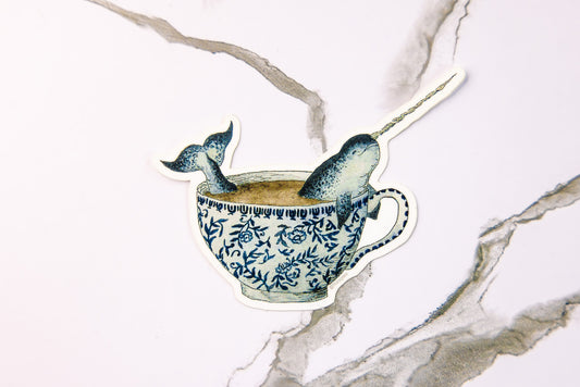 Narwhal Teacup Sticker