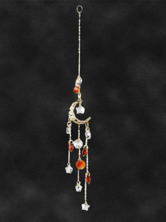 Moon with Amber Crystal Suncatcher