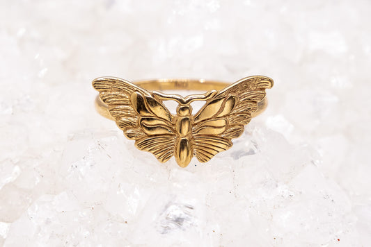 Butterfly Moth Ring Bronze