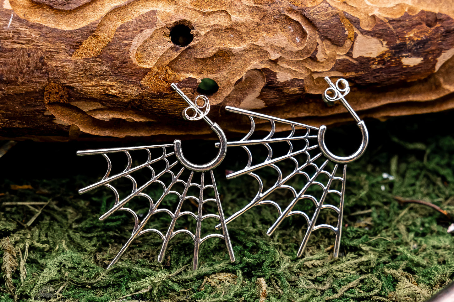 Large Spiderweb Post Earrings