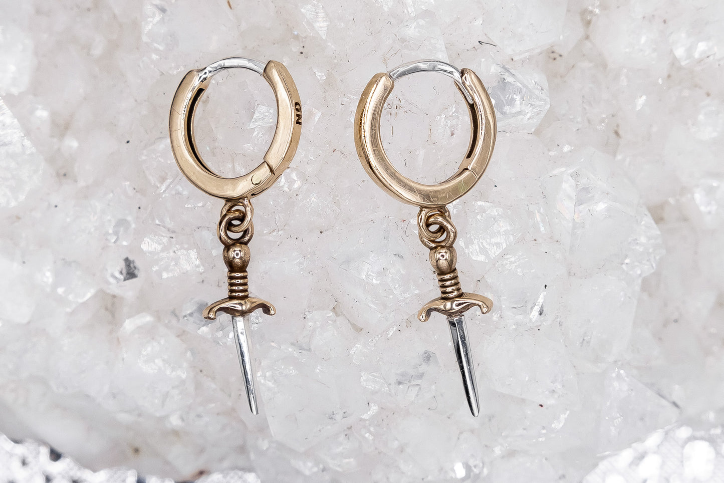 Mini Dagger Hoop Earrings