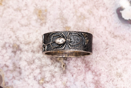 Spider and Web Band Ring