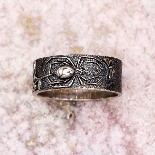 Spider and Web Band Ring