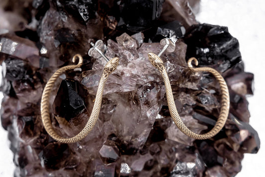 Textured Snake Hoop Earrings