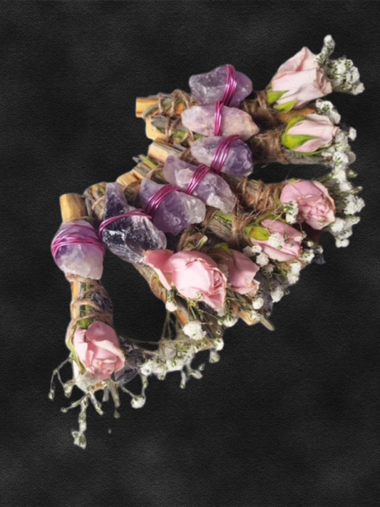 Palo Santo Amethyst Rose Smudge Stick