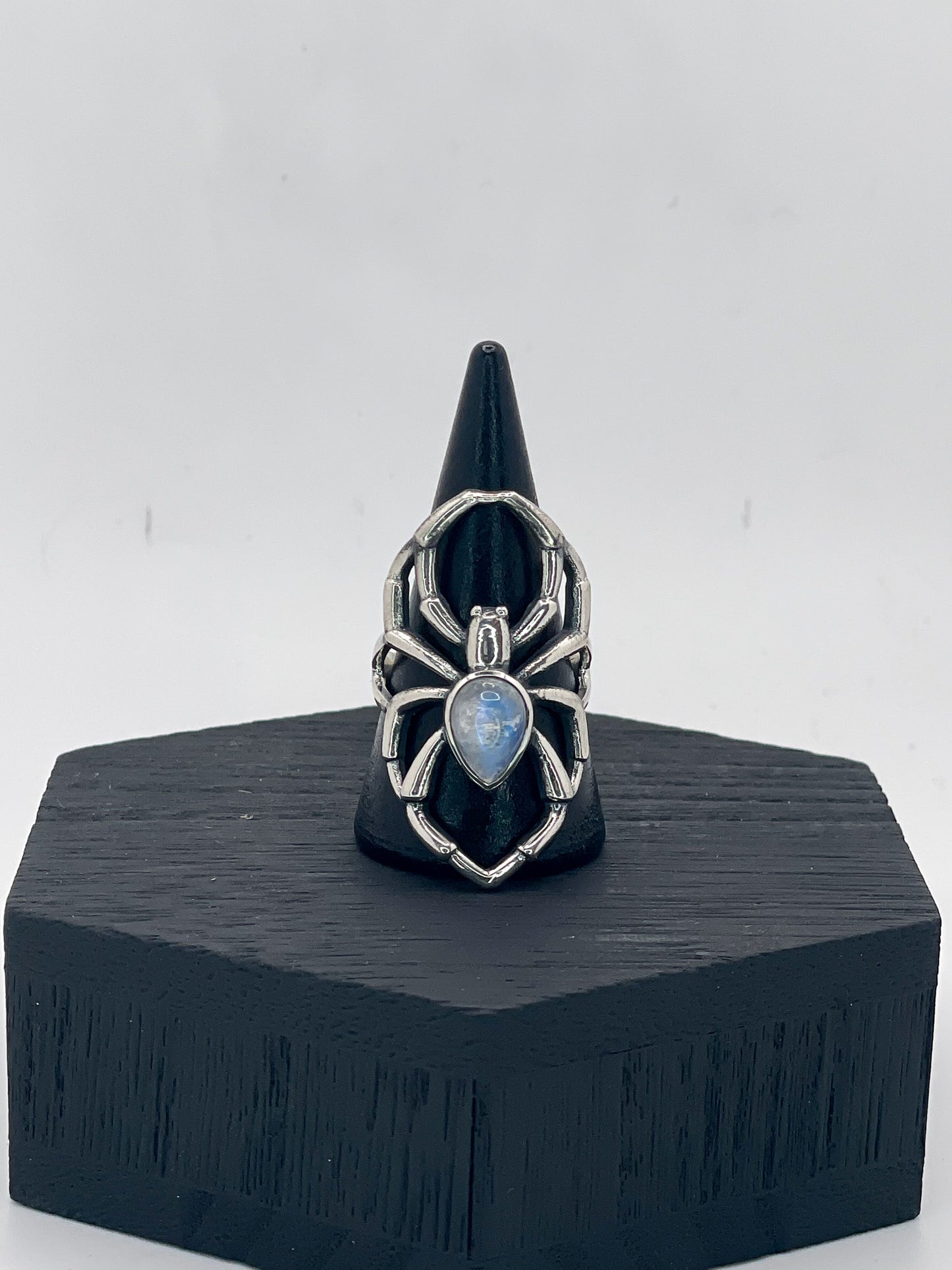 Rainbow Moonstone Large Spider Ring