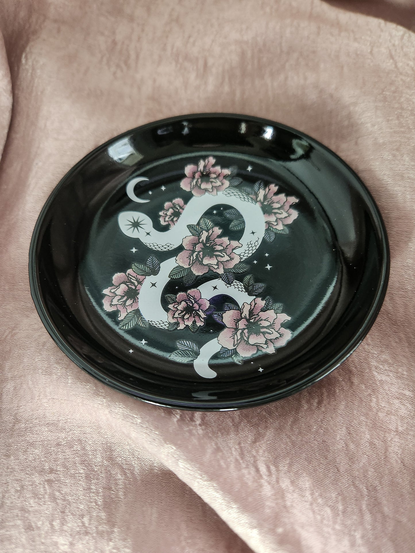 Serpentine Floral Snake Trinket Dish