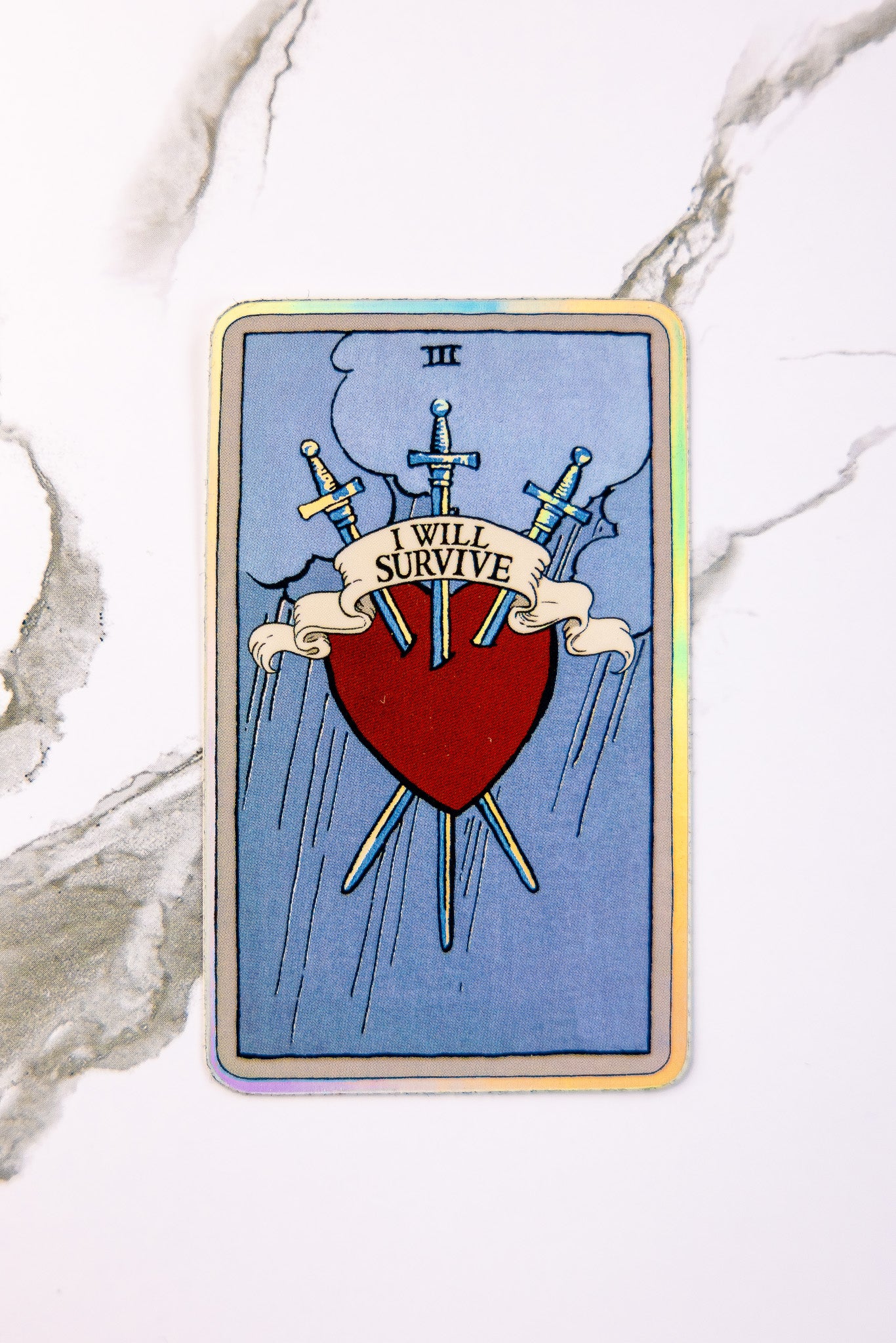 3 of Swords Survive Sticker