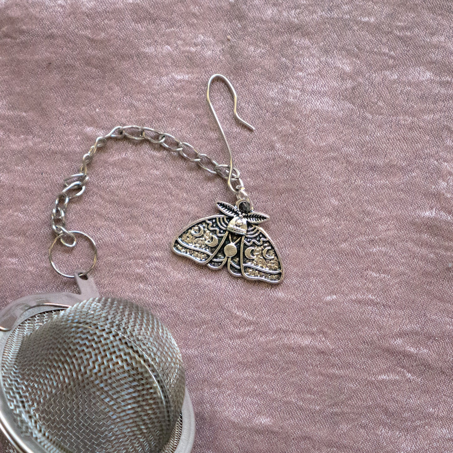 Tea Strainer with Moth Charm