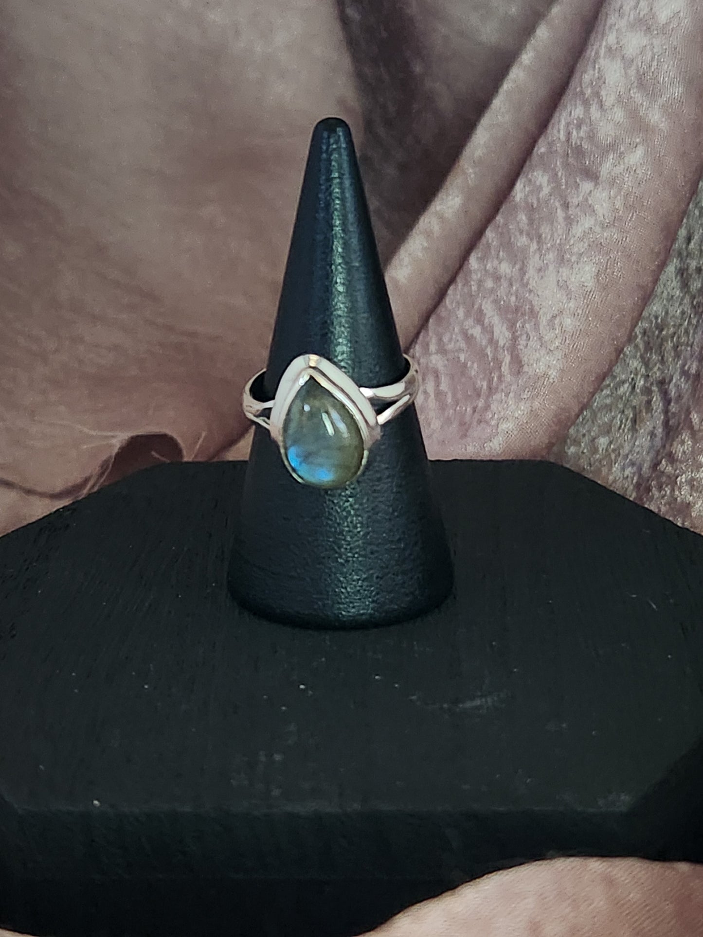 Tear Drop Labradorite Ring