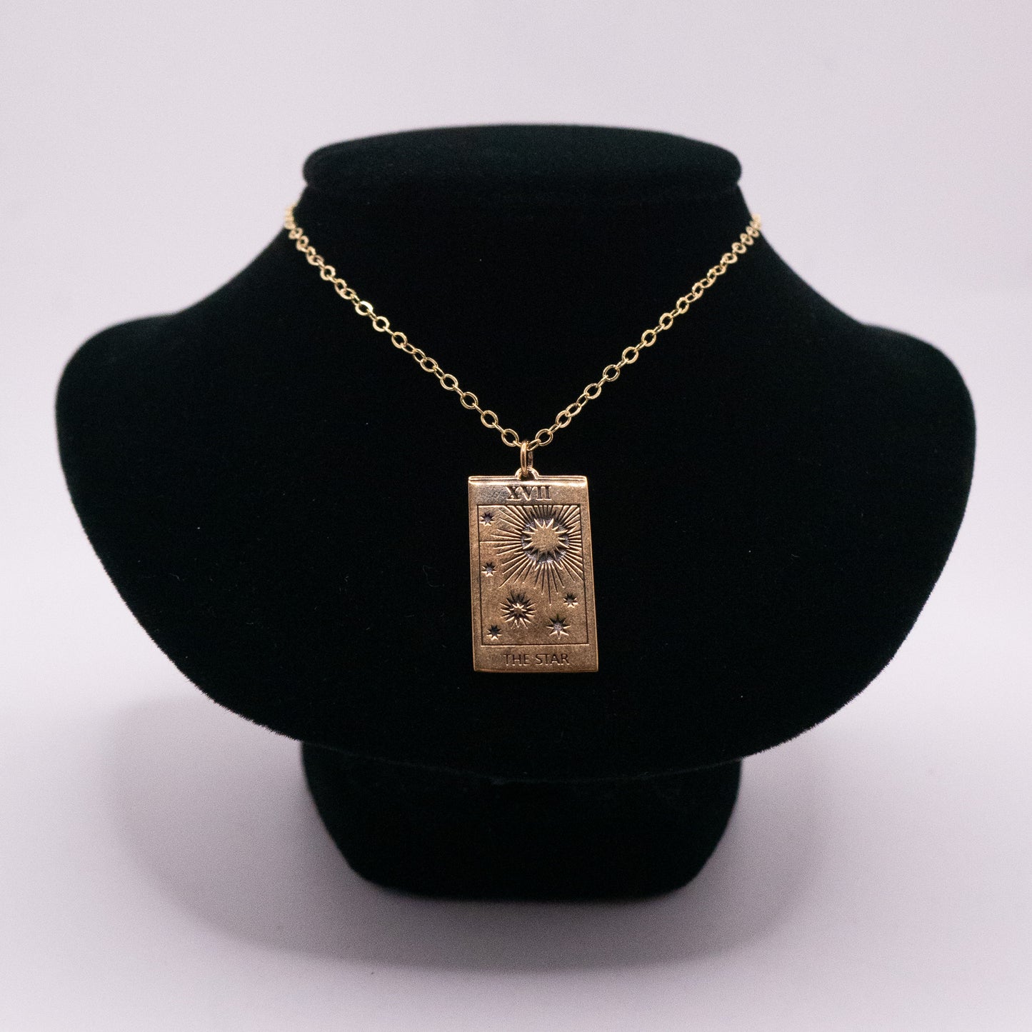 The Star Tarot Card Necklace Bronze