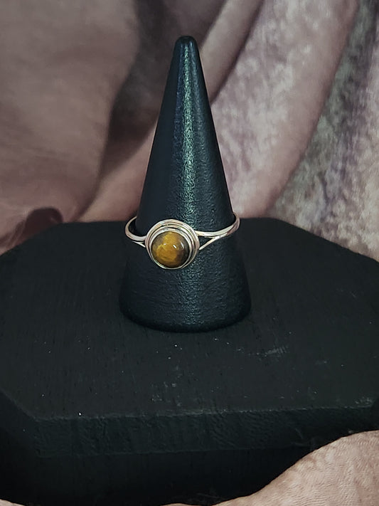 Round Tiger Eye Ring