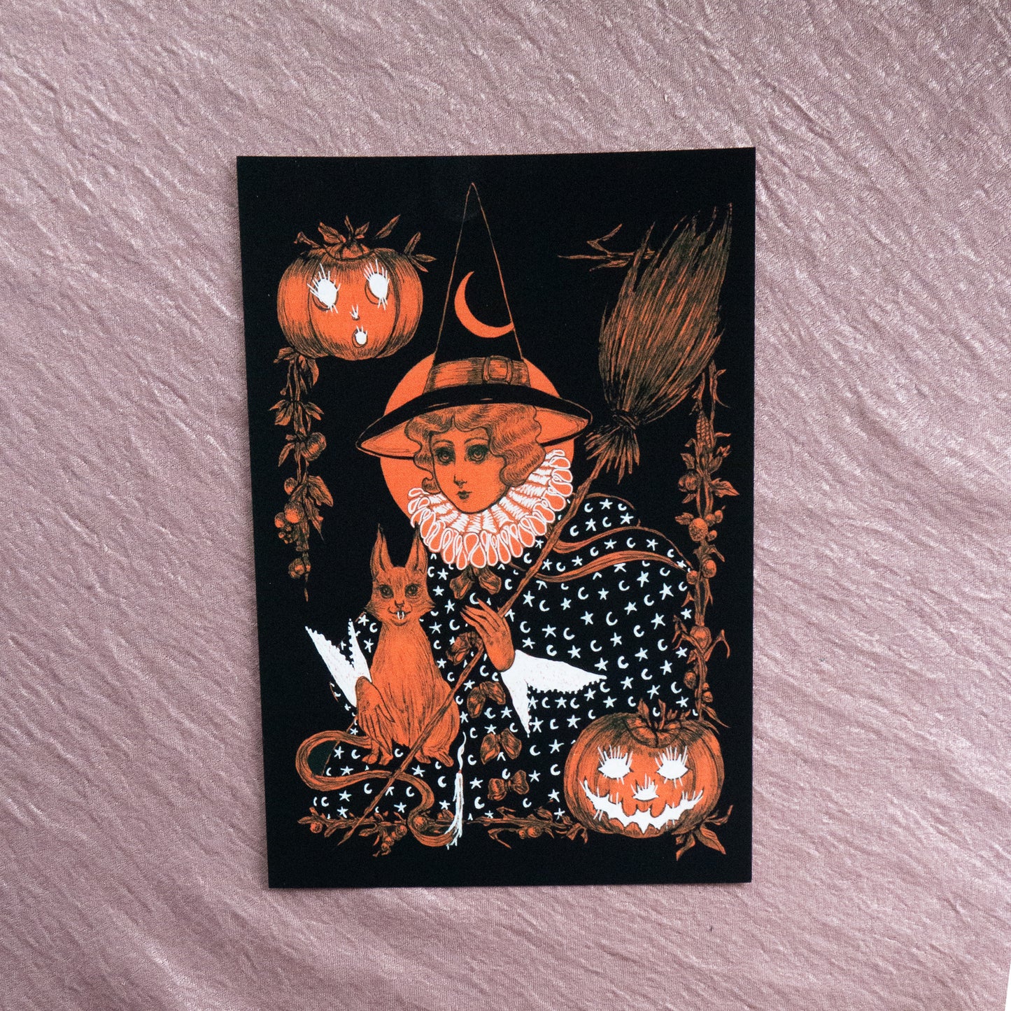 Witch with Cat Print